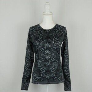 Athleta Sierra Nevada Women's Small Black & Gray Insulated Long Sleeve Top